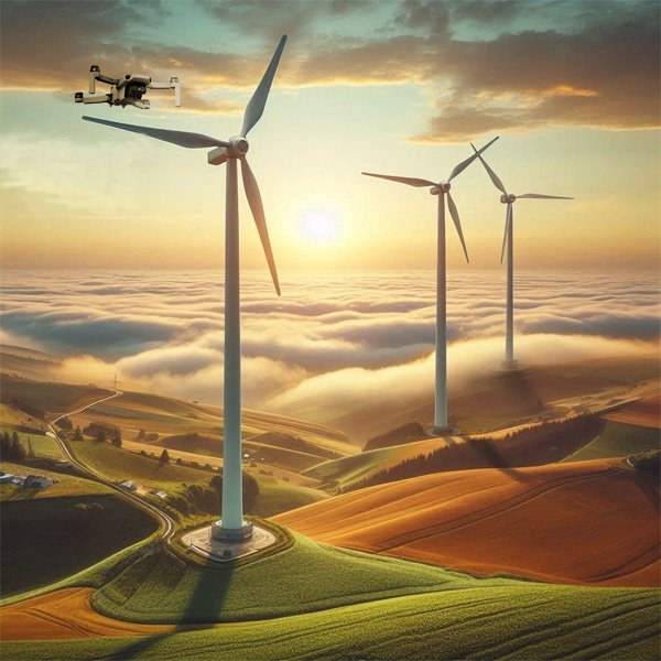 Suivi de chantier d'éolienne par drone