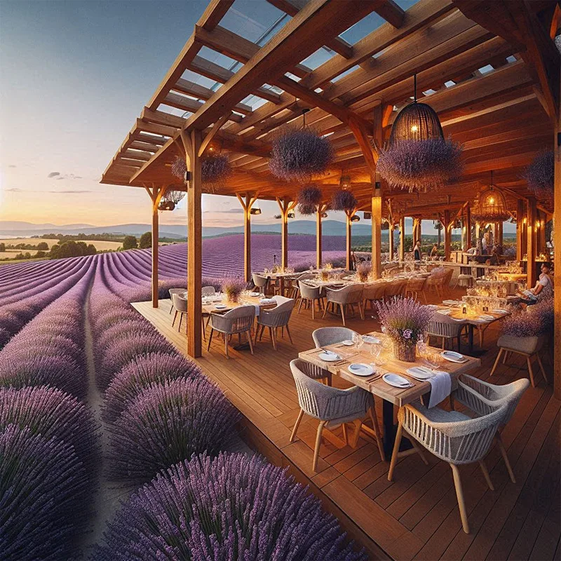 Restaurant de mariage dans les lavandes- tournage drone DronoClip Wedding restaurant in the lavender fields - DronoClip drone filming