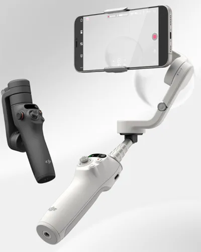 Poignée stabilistratice Osmo Mobile DJI. Un outil montrant comment ajouter une vidéo de drone en immobilier