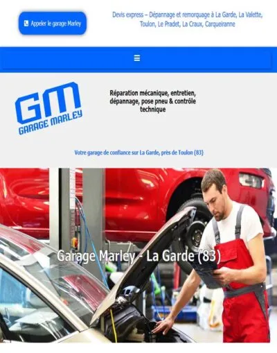 Site web du garage Marley